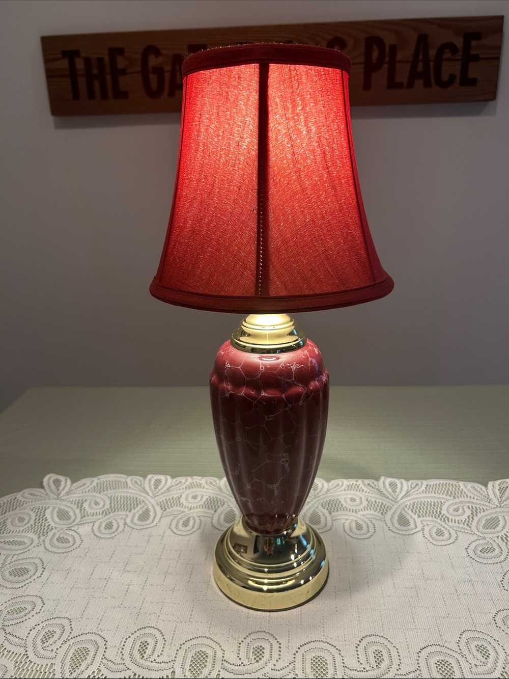 MCM look Ceramic Table Lamp with Brass Base - Unbranded H 18 in - Picture 3 of 8